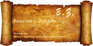 Beszteri Zoltán névjegykártya