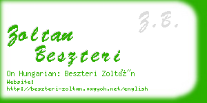 zoltan beszteri business card